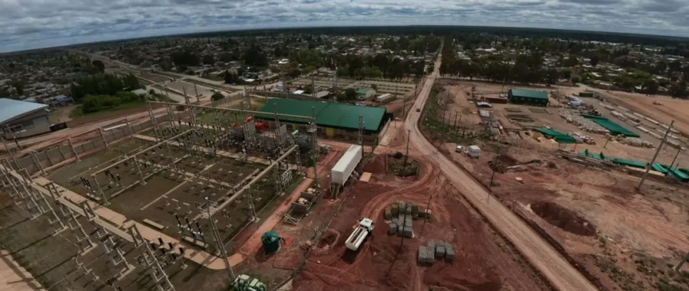 Vista aérea de la Estación Transformadora Centenario y su entorno durante los trabajos de readecuación.